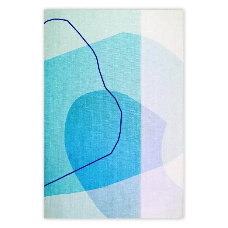 Poster Azure Butterfly - abstract composition on a blue texture