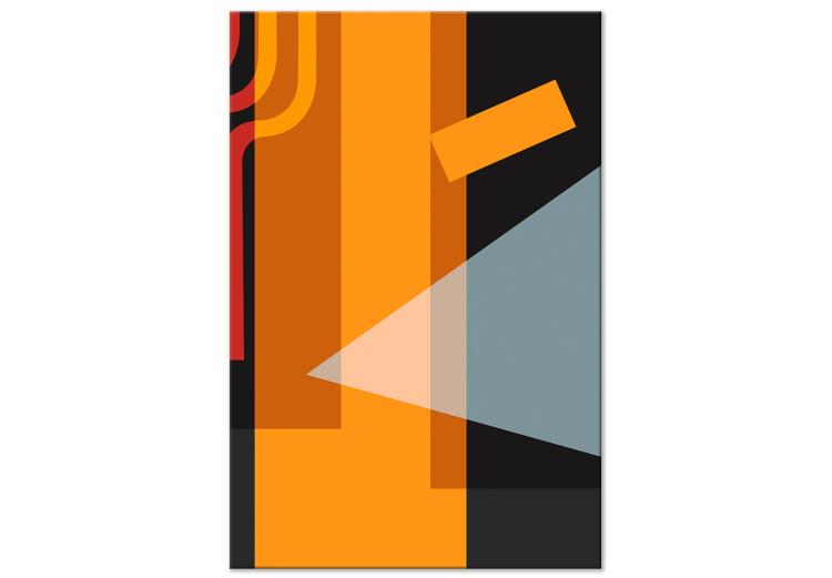 Canvas Print Orange and brown rectangles - abstraction on a black background