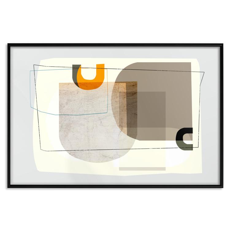 Poster Antique - abstract composition of various figures and lines on a white background
