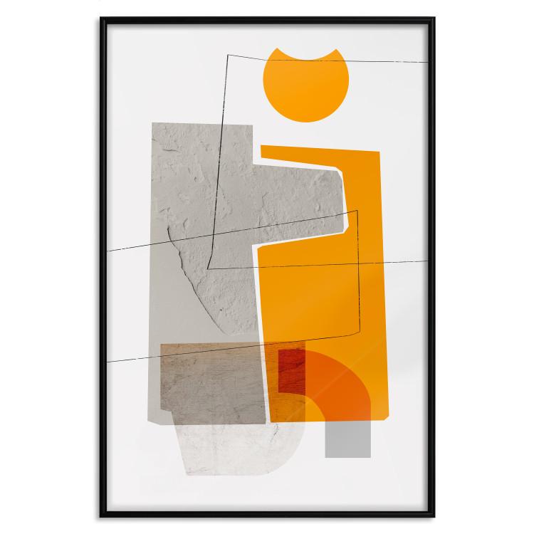 Poster Loving Encounter - abstract orange geometric figure