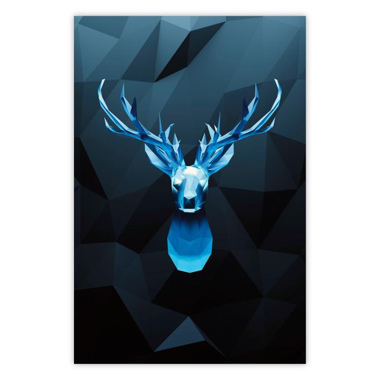Poster Icy Deer - deer head against abstract figures