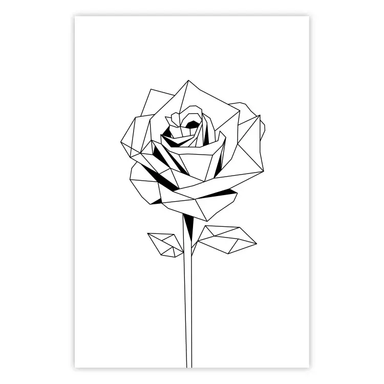 Poster Subtle Day - abstract composition of a rose with geometric figures