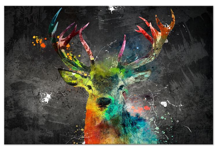 Canvas Print Rainbow Deer (1 Part) Wide