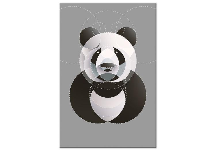 Canvas Print Panda in Circles (1 Part) Vertical