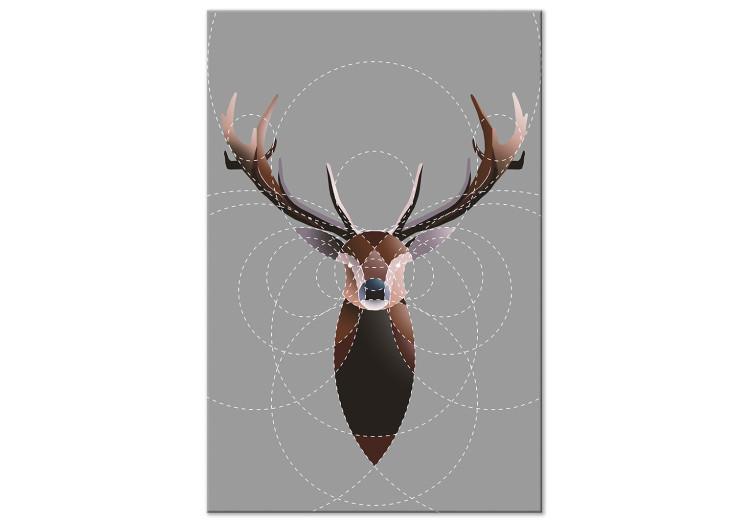 Canvas Print Deer in Circles (1 Part) Vertical