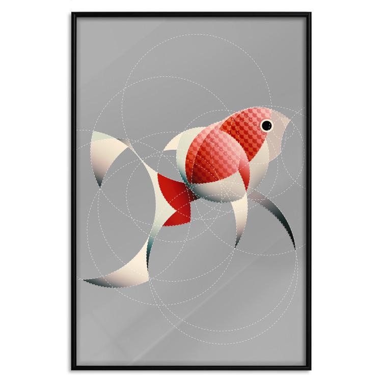 Poster Fish - abstract colorful fish made of circular geometric figures