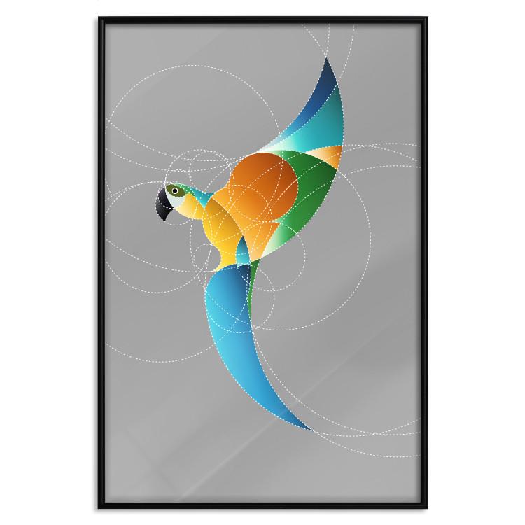 Poster Parrot in Circles - abstract colorful bird made of geometric figures
