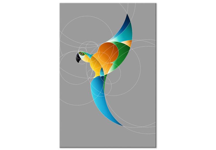 Canvas Print Parrot in Circles (1 Part) Vertical