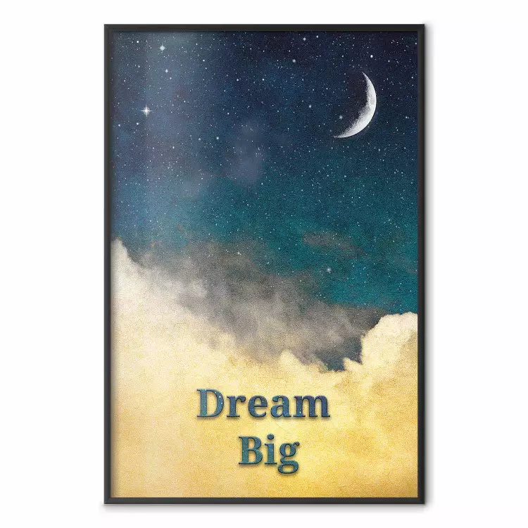 At Dusk - English inscriptions on a background of night sky with stars