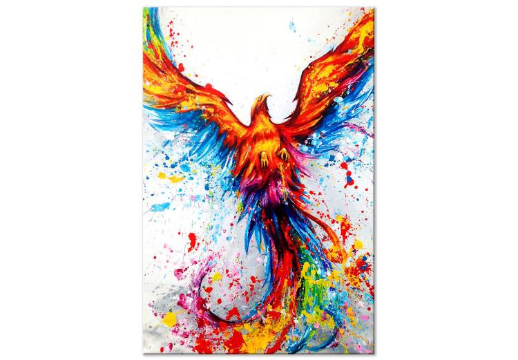 Canvas Print Birth of the Phoenix (1-part) vertical - exotic colorful bird