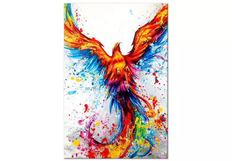 Birth of the Phoenix (1-part) vertical - exotic colorful bird