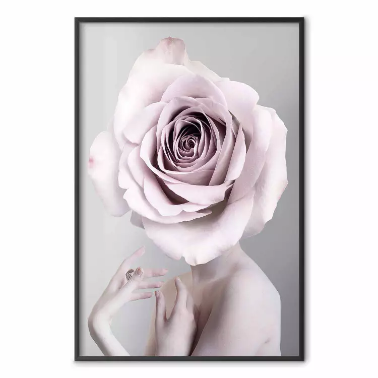 Rose Monologue - abstract composition of a woman with a rose on her head