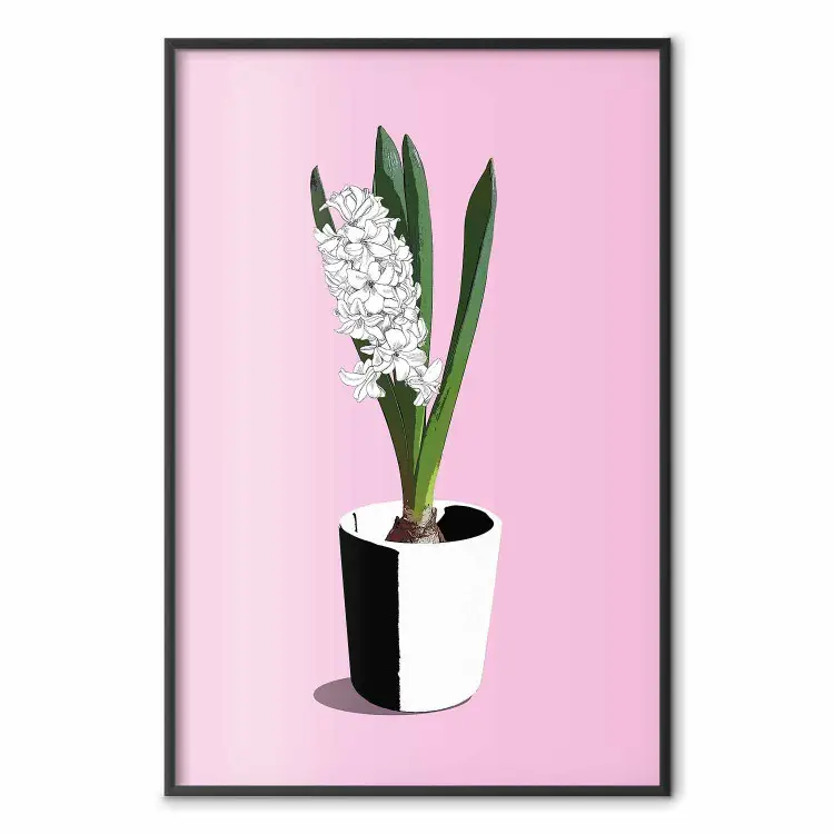 Floral Delicacy - plant in a pot on a pink pastel background