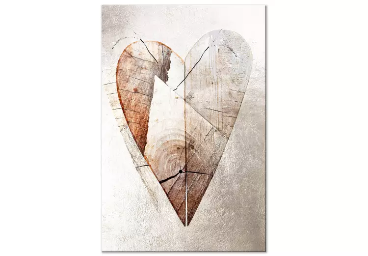 Canvas Print Love Tree (1-part) vertical - rustic abstraction with a heart