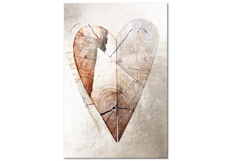 Canvas Print Love Tree (1-part) vertical - rustic abstraction with a heart