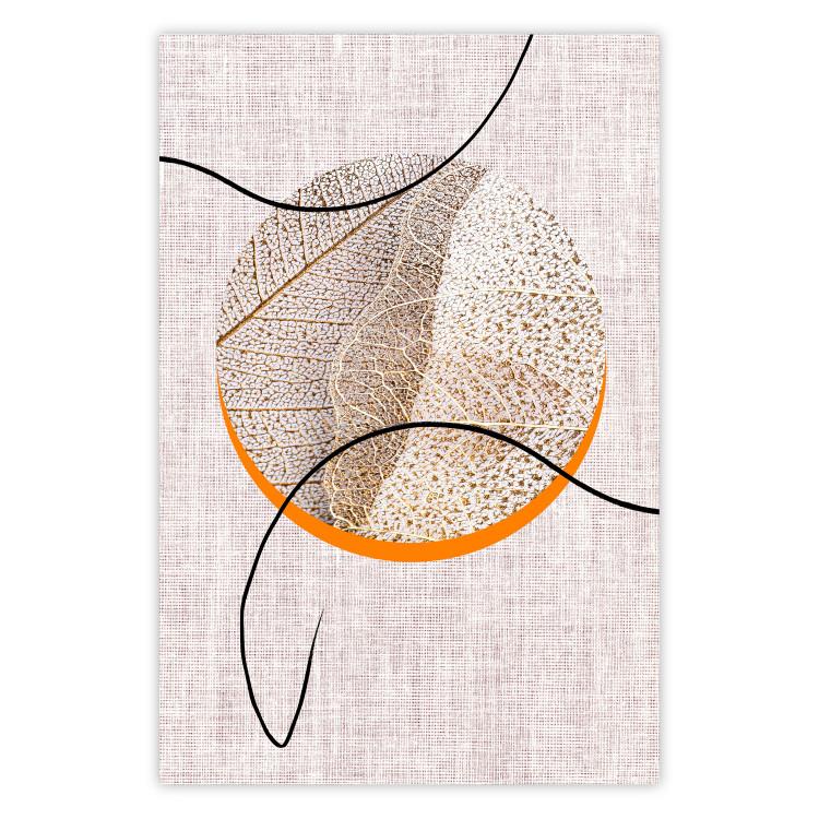 Poster Moonlight Sonata - abstract circular figure on a fabric texture