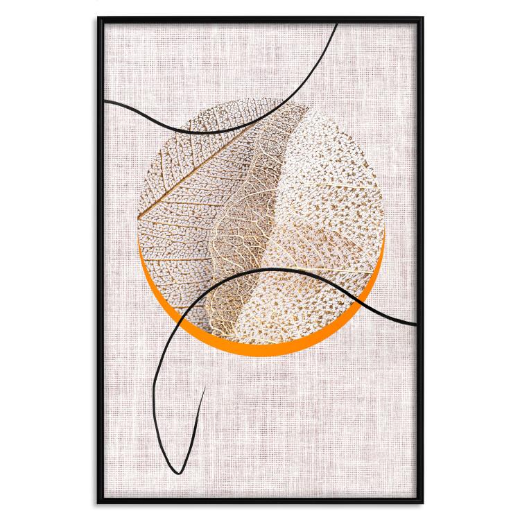 Poster Moonlight Sonata - abstract circular figure on a fabric texture