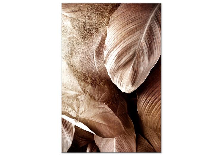 Canvas Print Golden Rustle (1-part) vertical - exotic glamour leaves