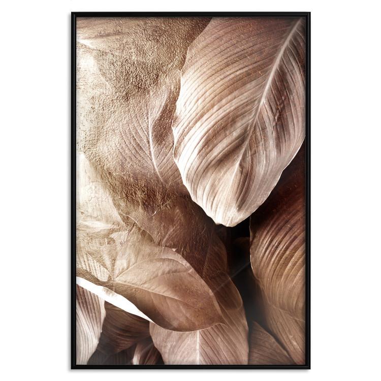 Poster Golden Rustle - composition of brown leaves with distinct texture