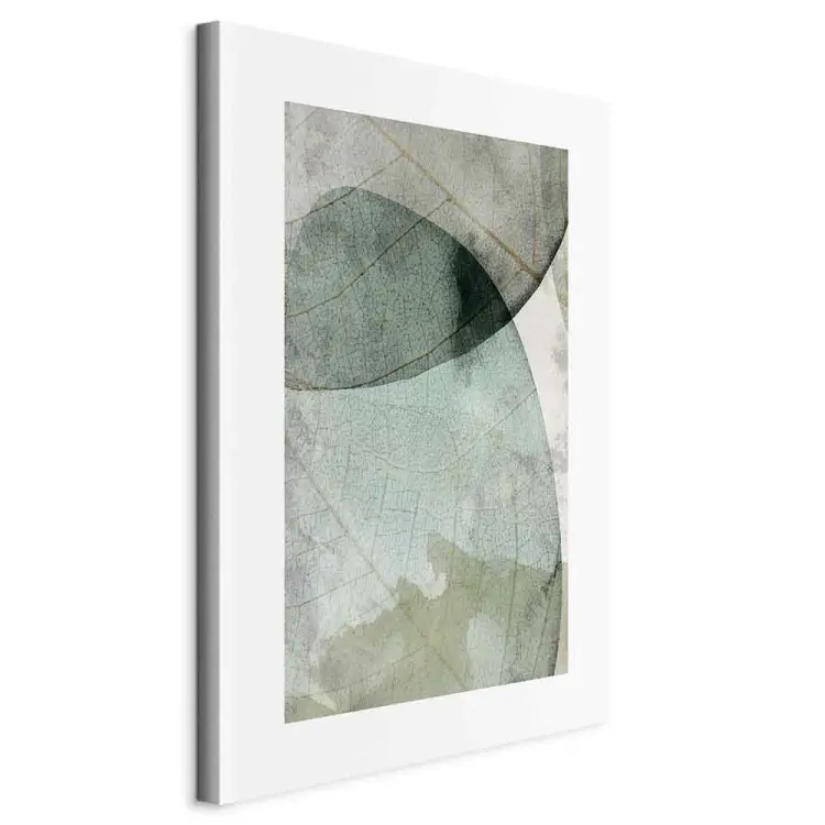 Two large leaves - abstract plant motifs on a beige background