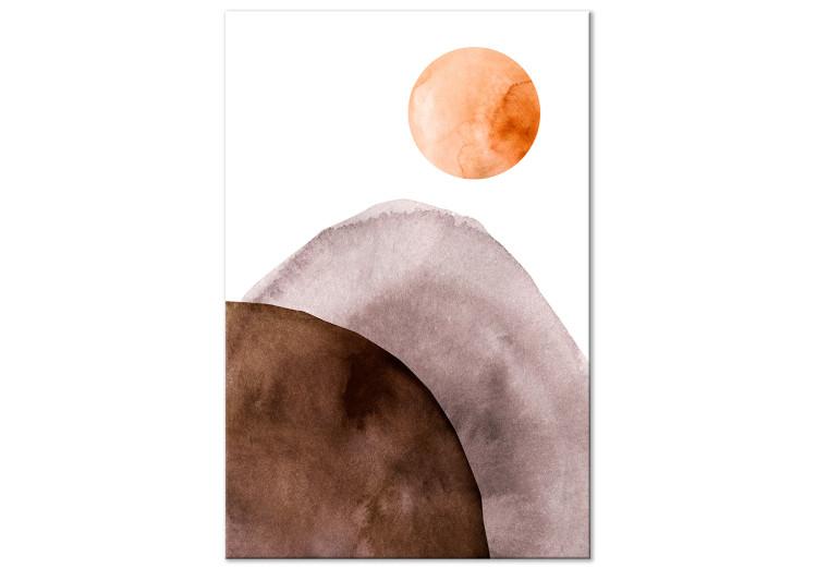 Canvas Print Moon and Mountains (1-part) vertical - delicate watercolor abstraction