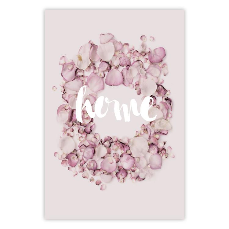 Poster Fragrant Home - English text on a background of scattered flowers