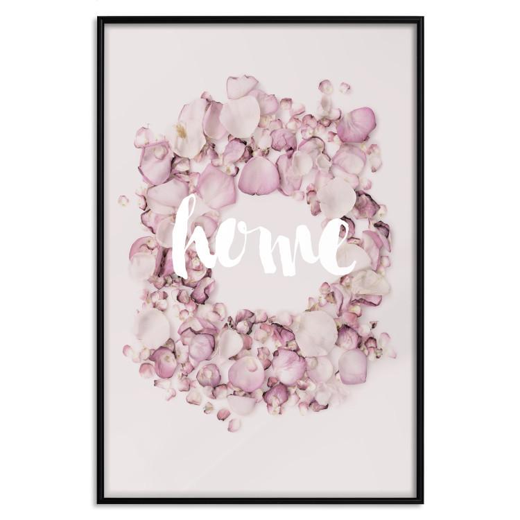 Poster Fragrant Home - English text on a background of scattered flowers