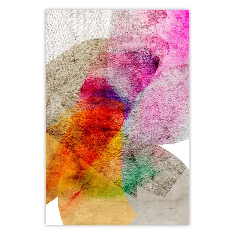 Poster Kaleidoscope - abstract composition of multicolored fabric texture