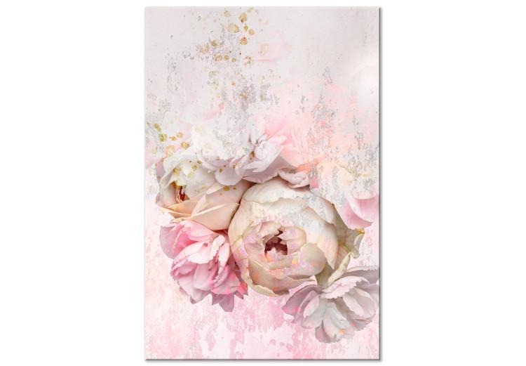 Canvas Print Melancholic Pink (1-part) vertical - flower in shabby chic style