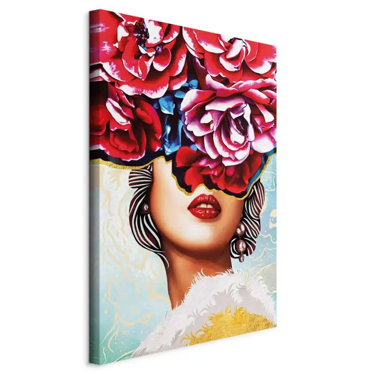 Sweet Lips vertical - abstraction of woman and flowers