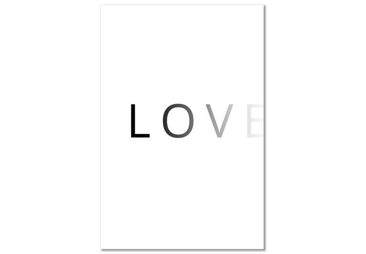 Canvas Print The English Love sign in shades of grey - text on a white background