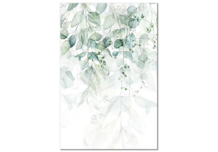 Canvas Print Gentle Touch of Nature (1-part) vertical - landscape of green leaves