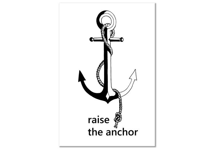 Canvas Print Black English Raise the anchor sign - a marine composition