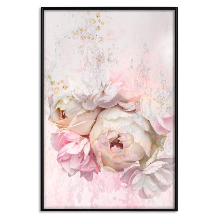 Poster Melancholic Rose - bouquet of spring flowers in light pink composition