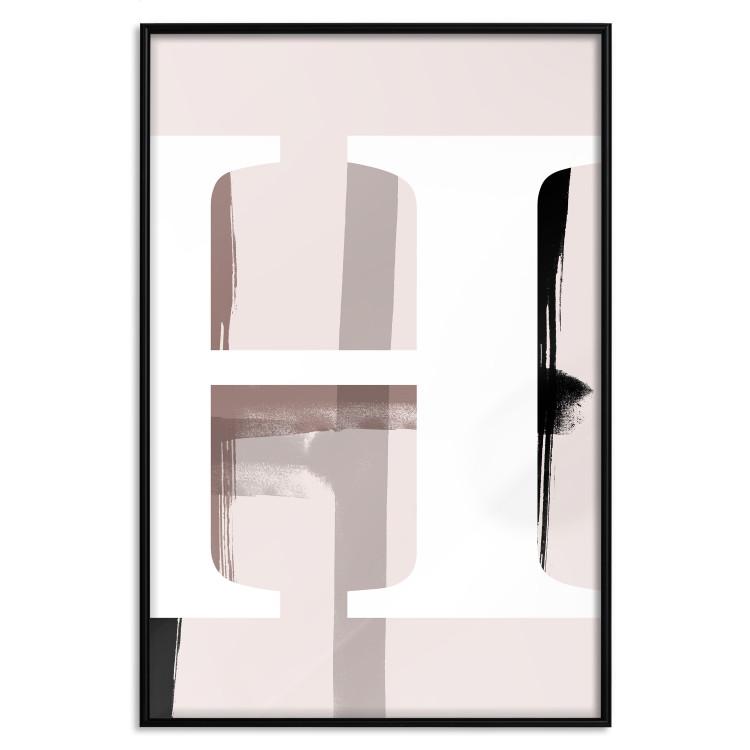 Poster Letter H - white alphabet letter on abstract pastel background