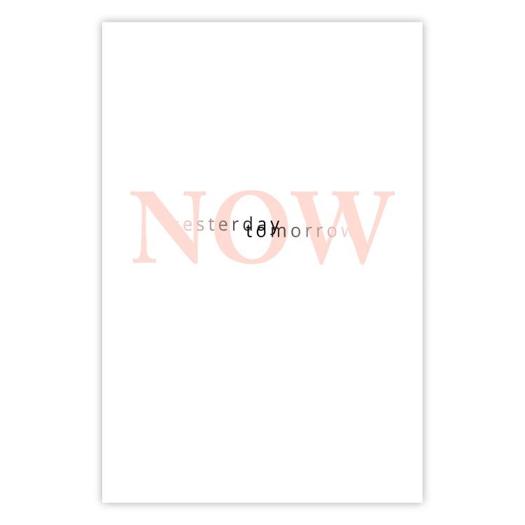 Poster Now - English text in large and small on contrasting white background