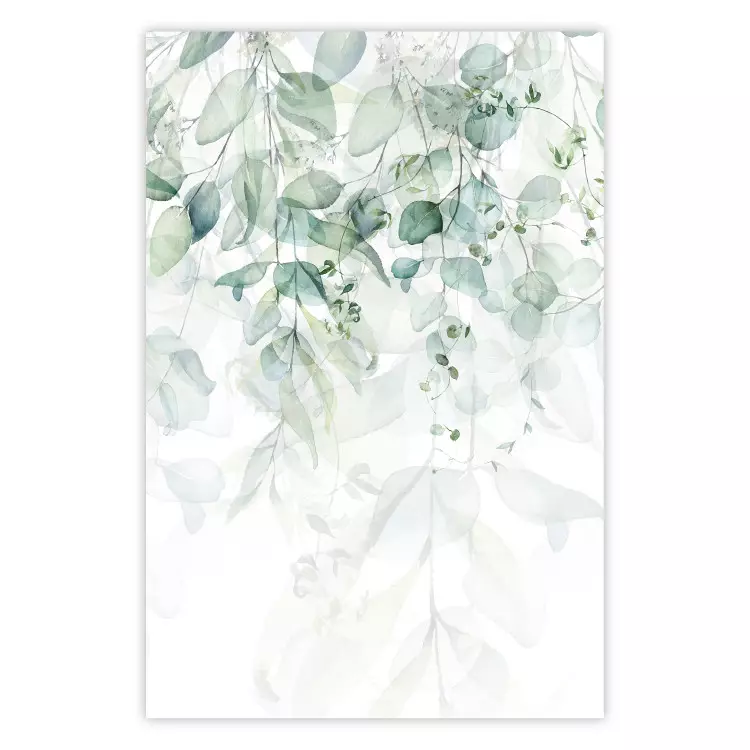 Gentle Touch of Nature - jungle leaves composition on white background
