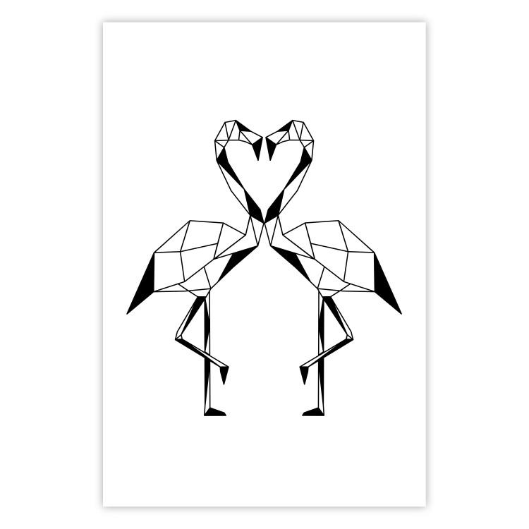 Poster Subtle Flame - abstract birds forming heart shape