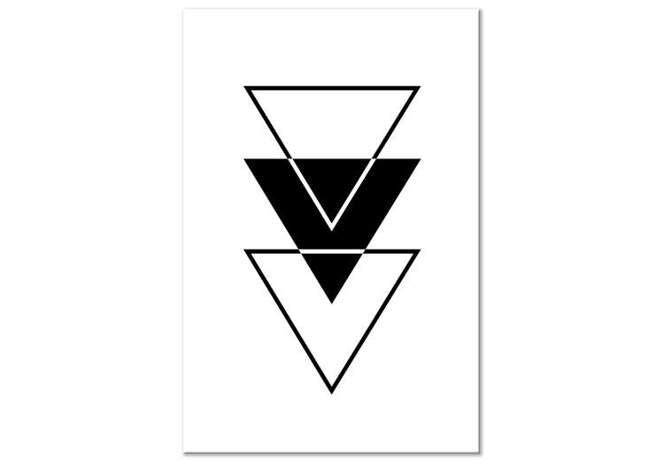 Canvas Print Three triangles - abstraction with black and white geometric figures