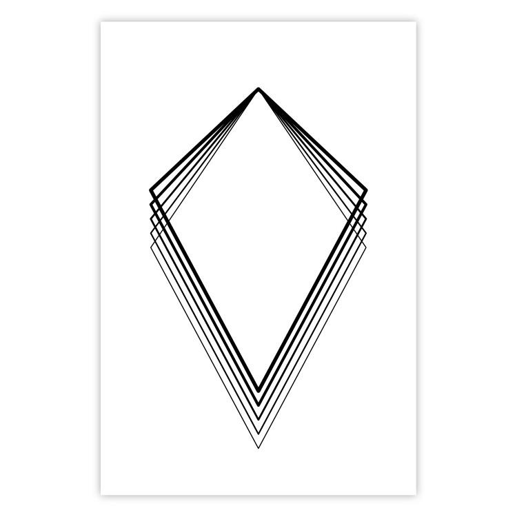Poster Geometric Shape - line art figures on white contrasting background