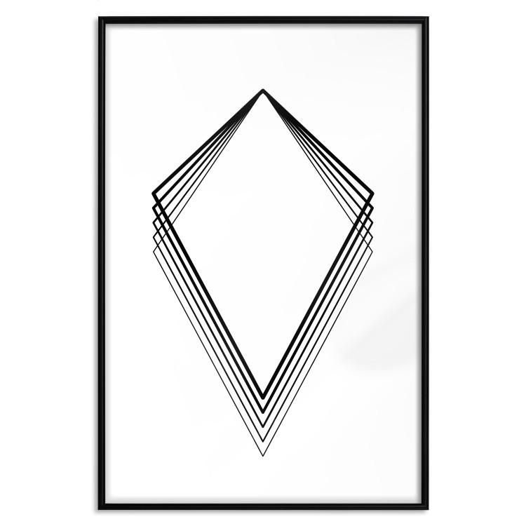 Poster Geometric Shape - line art figures on white contrasting background