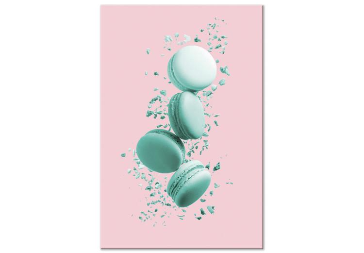 Canvas Print Flying Sweets (1-part) vertical - food on a pastel background