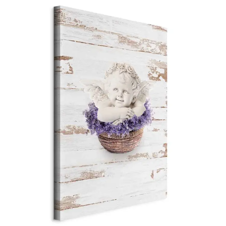 Lavender Dream vertical - angel in vintage motif