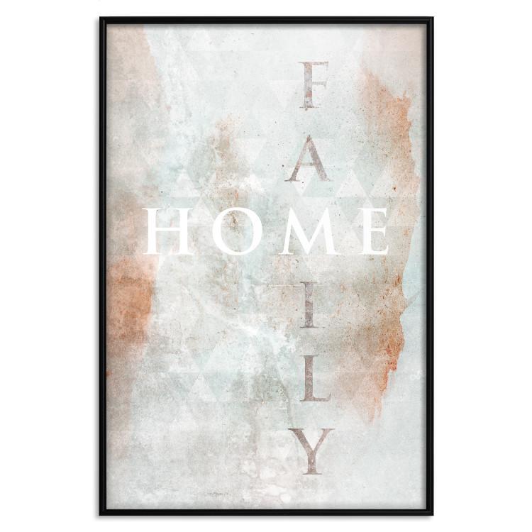 Poster Minty Home - English inscription on slightly brown texture