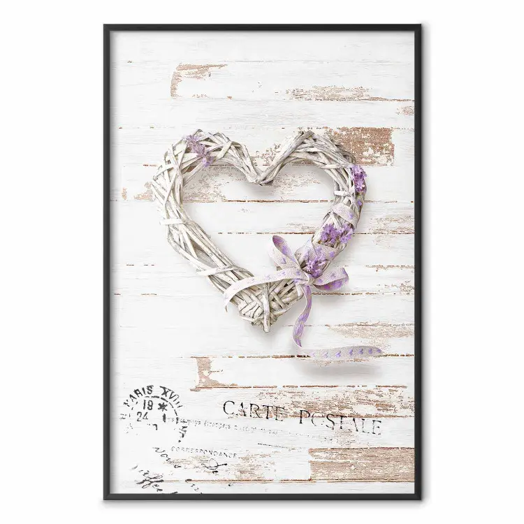 Intertwined Message - decorative heart on light wooden background