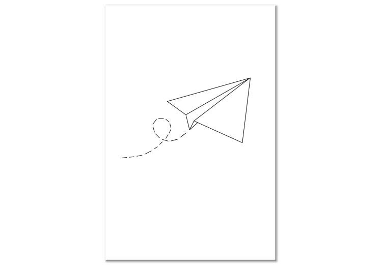Canvas Print Black paper plane contours - abstraction on a white background