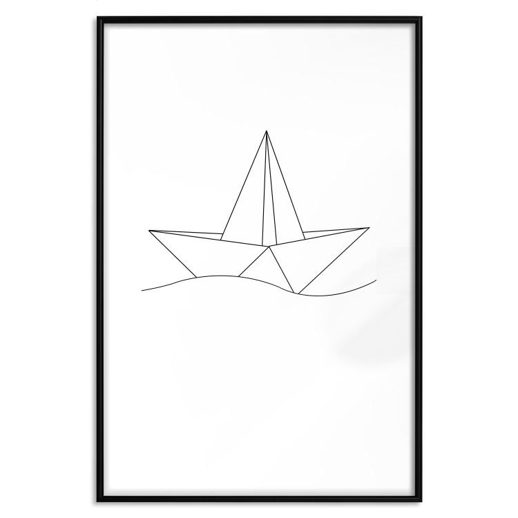 Poster Paper Boat - abstract line art of boat with geometric figures