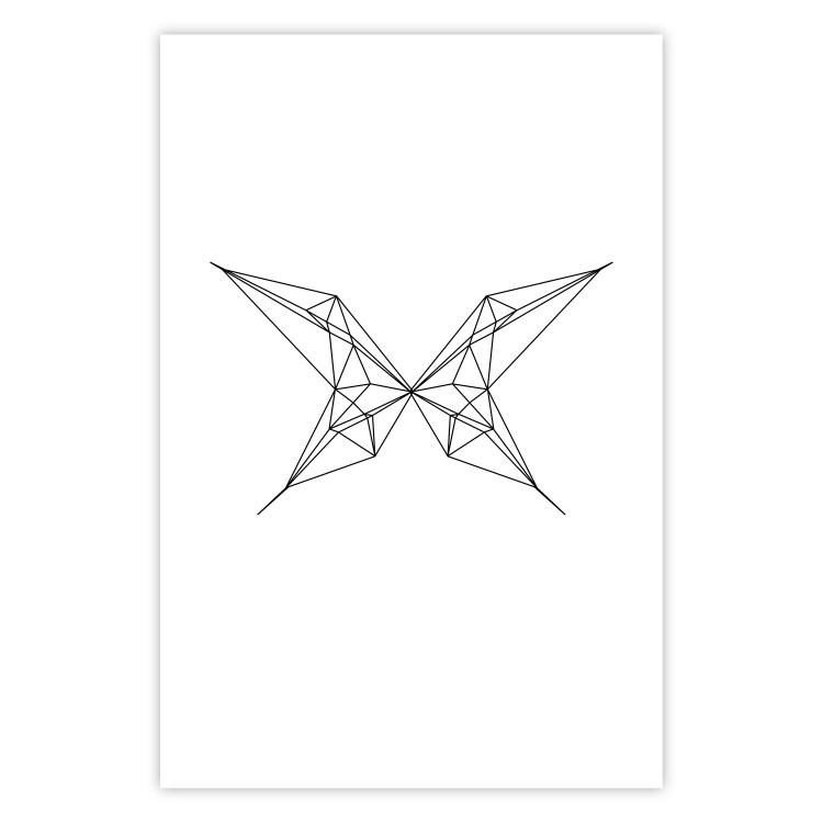 Poster Butterfly Drawing - abstract black line art with geometric figures