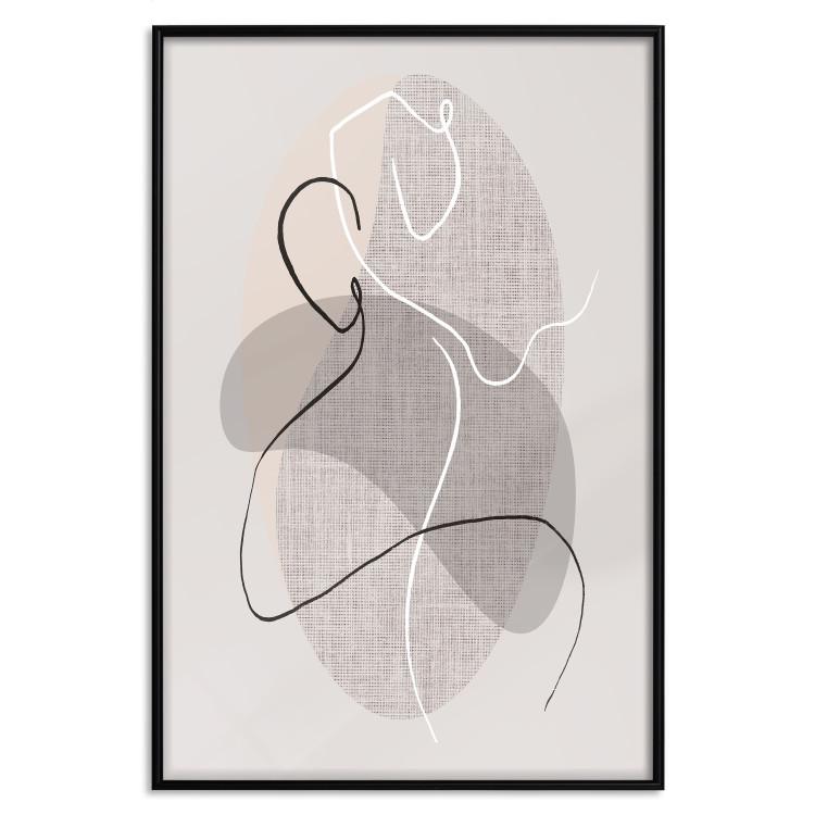 Poster Dance Sensations - abstract line art of silhouettes on light texture