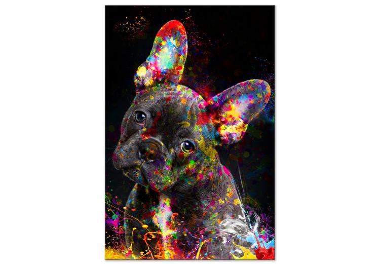 Canvas Print Marufi (1-part) vertical - abstract multicolored portrait of a dog
